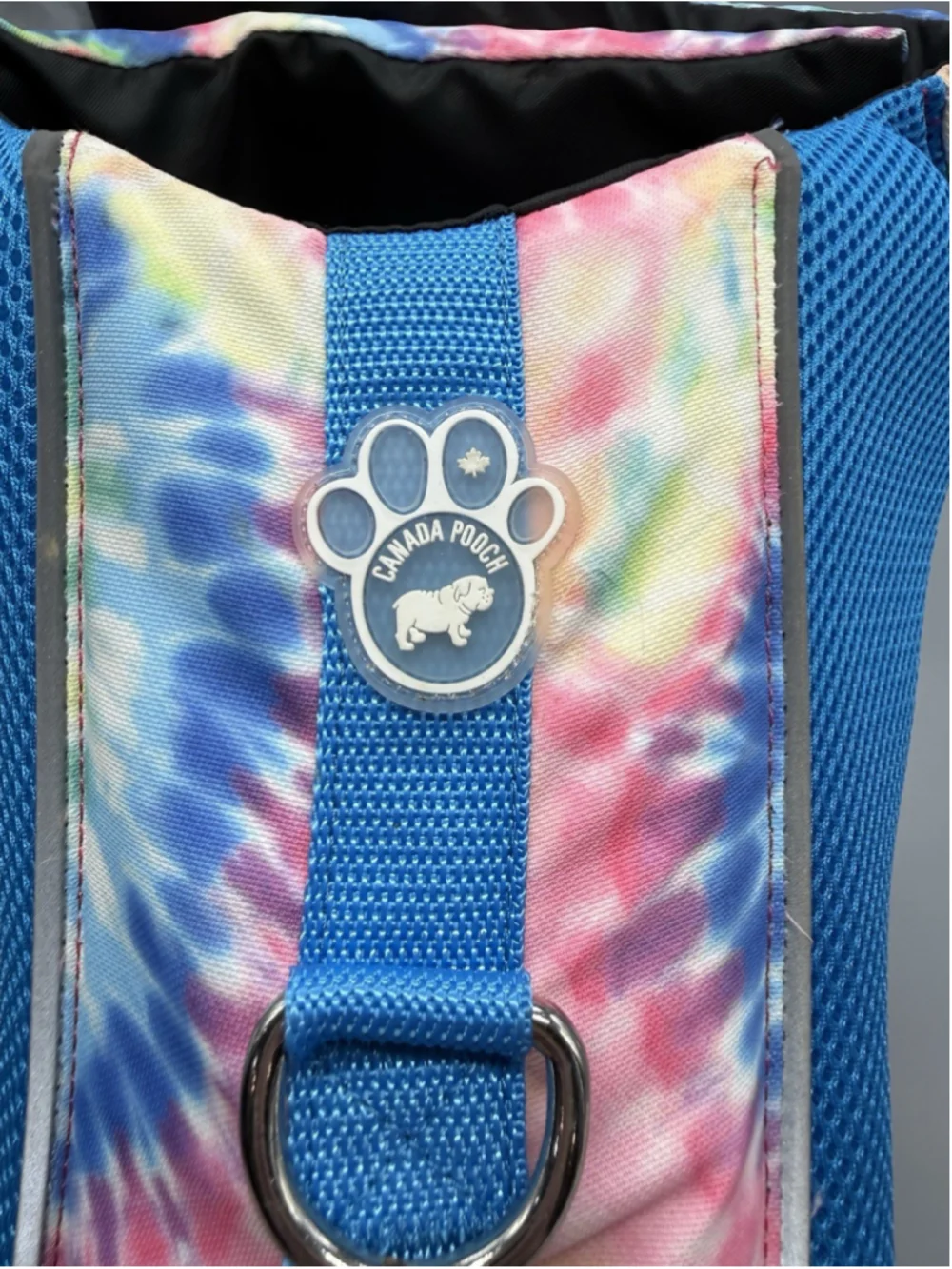 Canada Pooch Wave Rider Life Vest For Dogs Pink & Blue Tie Dye Size Large